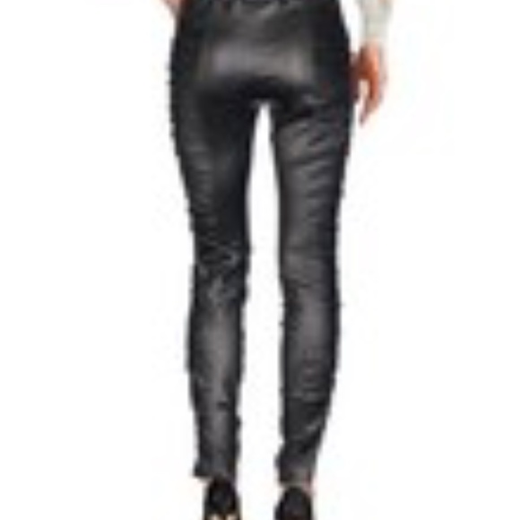 THE ROW - Orshen ruched black lambskin leather leggings - MEDIUM - Picture 2 of 6